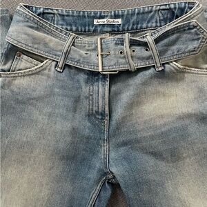 Acne Studios Belted low-rise wide-leg jeans